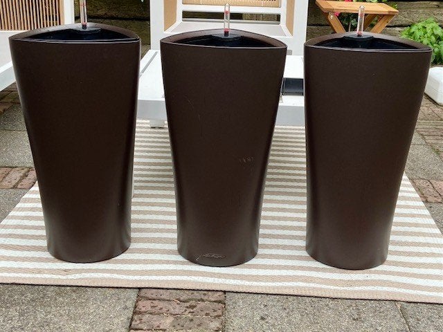 Plantenbak met bewateringssysteem - €30 pst / €75 voor 3, Ophalen, Kunststof, Gebruikt, Minder dan 60 cm