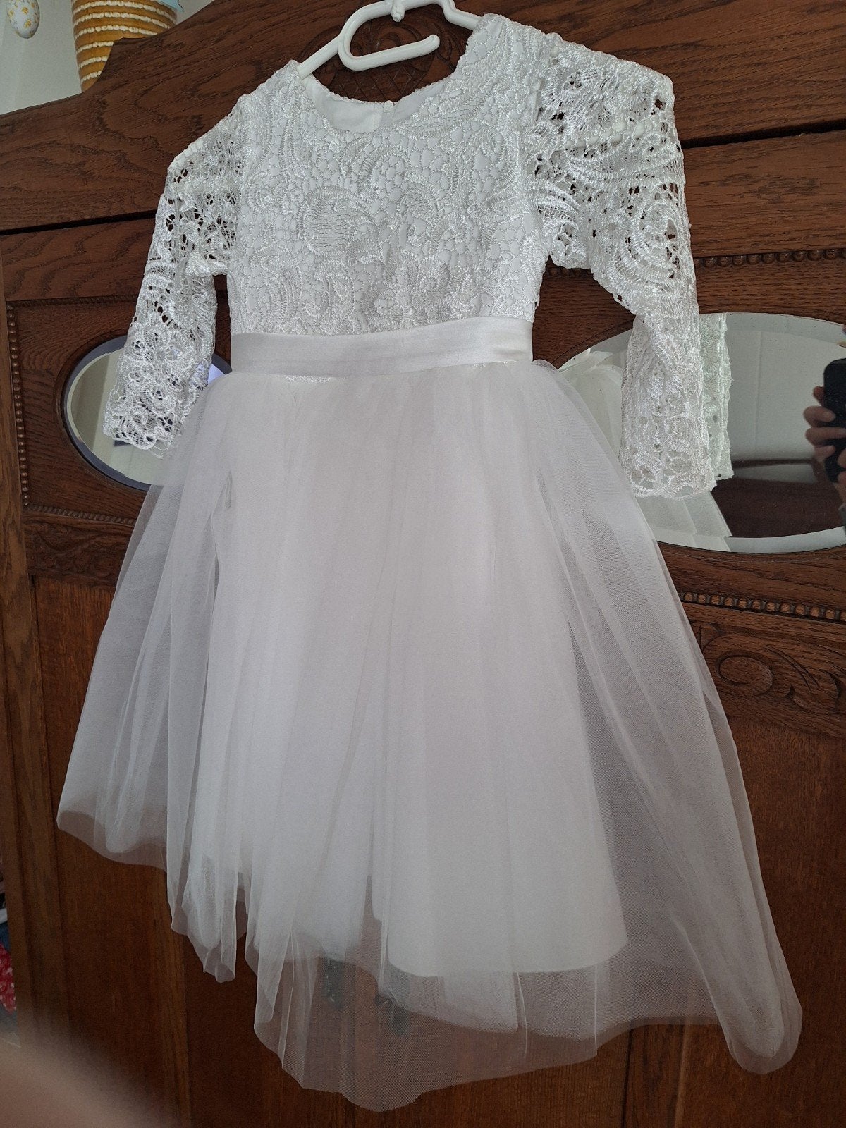 Prachtige witte/ivoorkleurige jurk voor bruidsmeisje, Meisje, Nieuw, Ophalen of Verzenden, Jurk of Rok