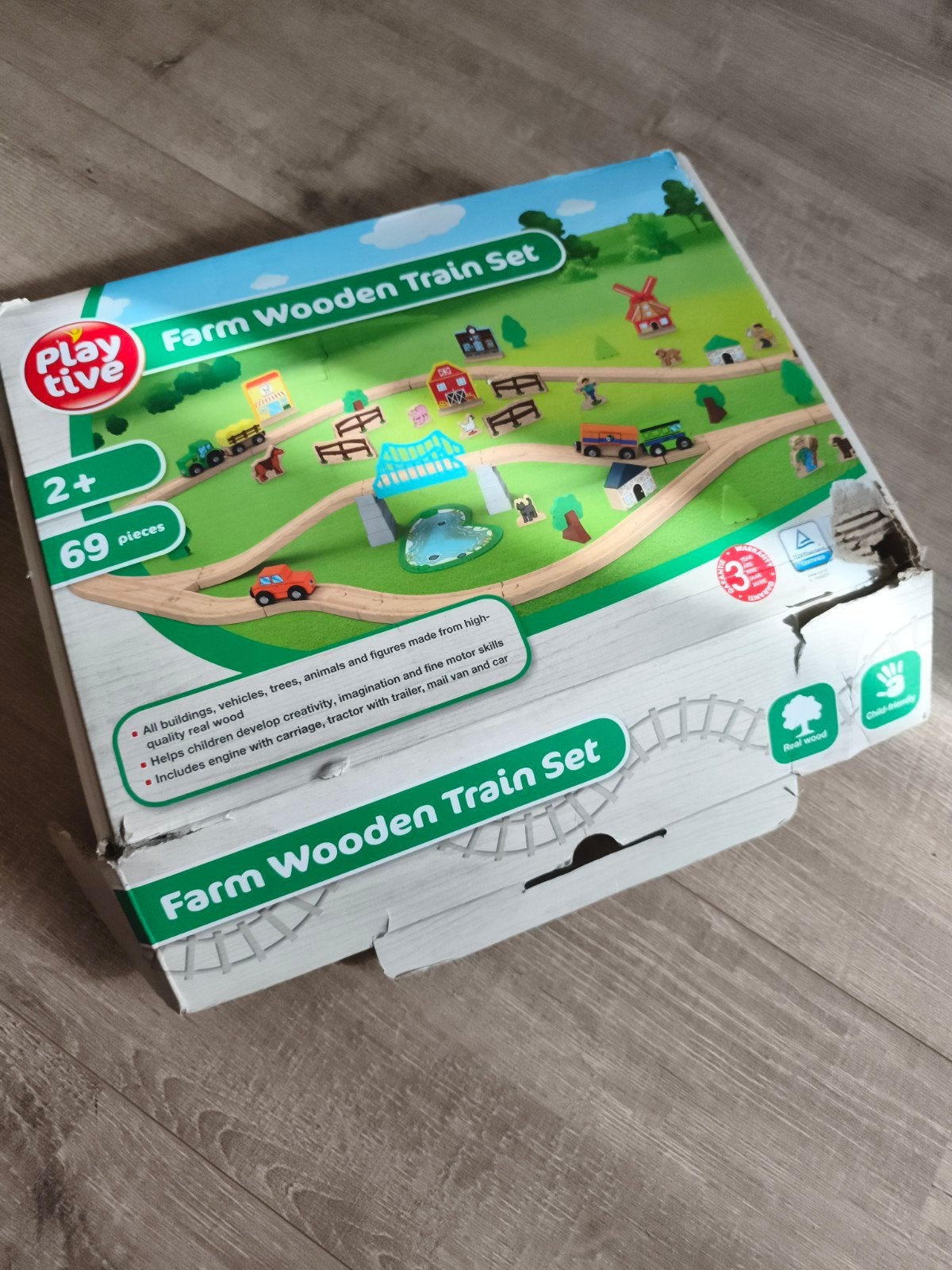 Houten boerderij trein set - Playtive, Ophalen, Gebruikt, Overige typen