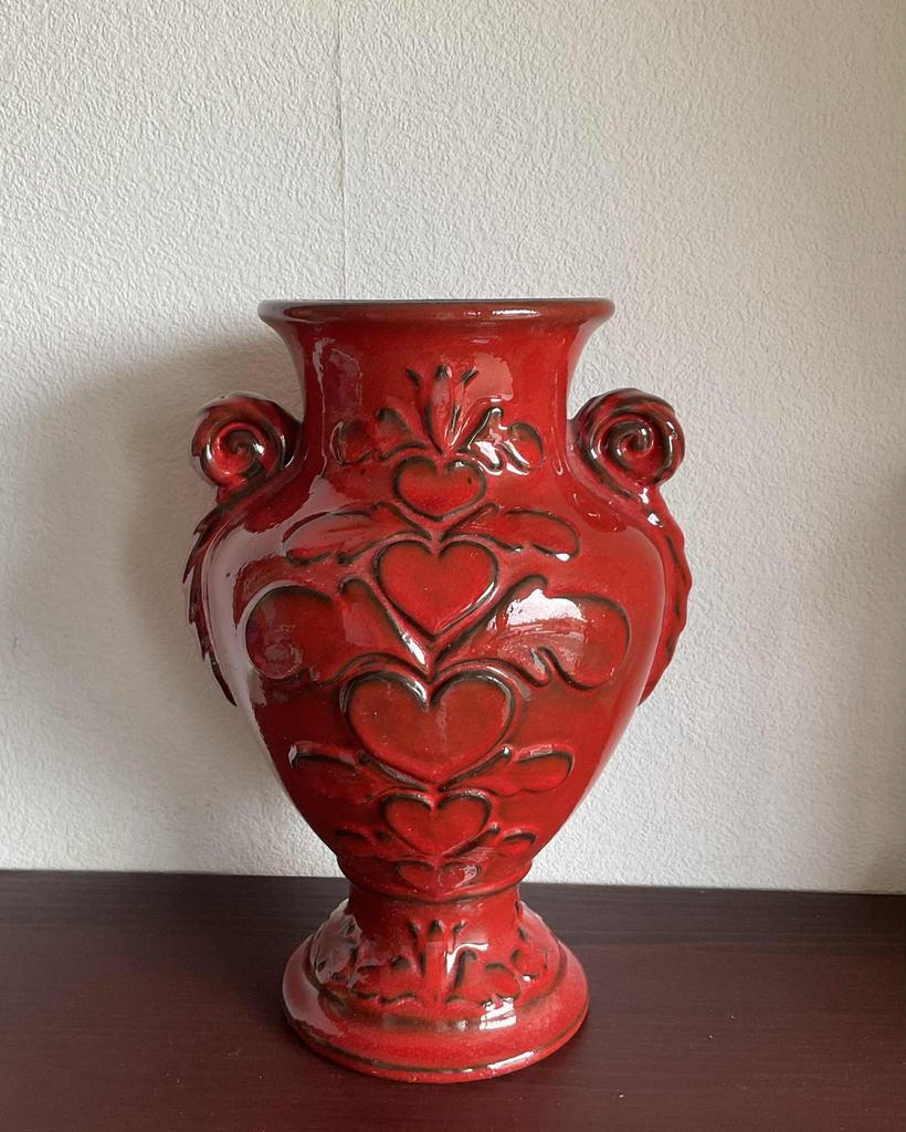Aparte vintage/ retro vaas van Knödgen, West Germany, Gebruikt, Aardewerk of Porselein, Ophalen of Verzenden, Minder dan 50 cm