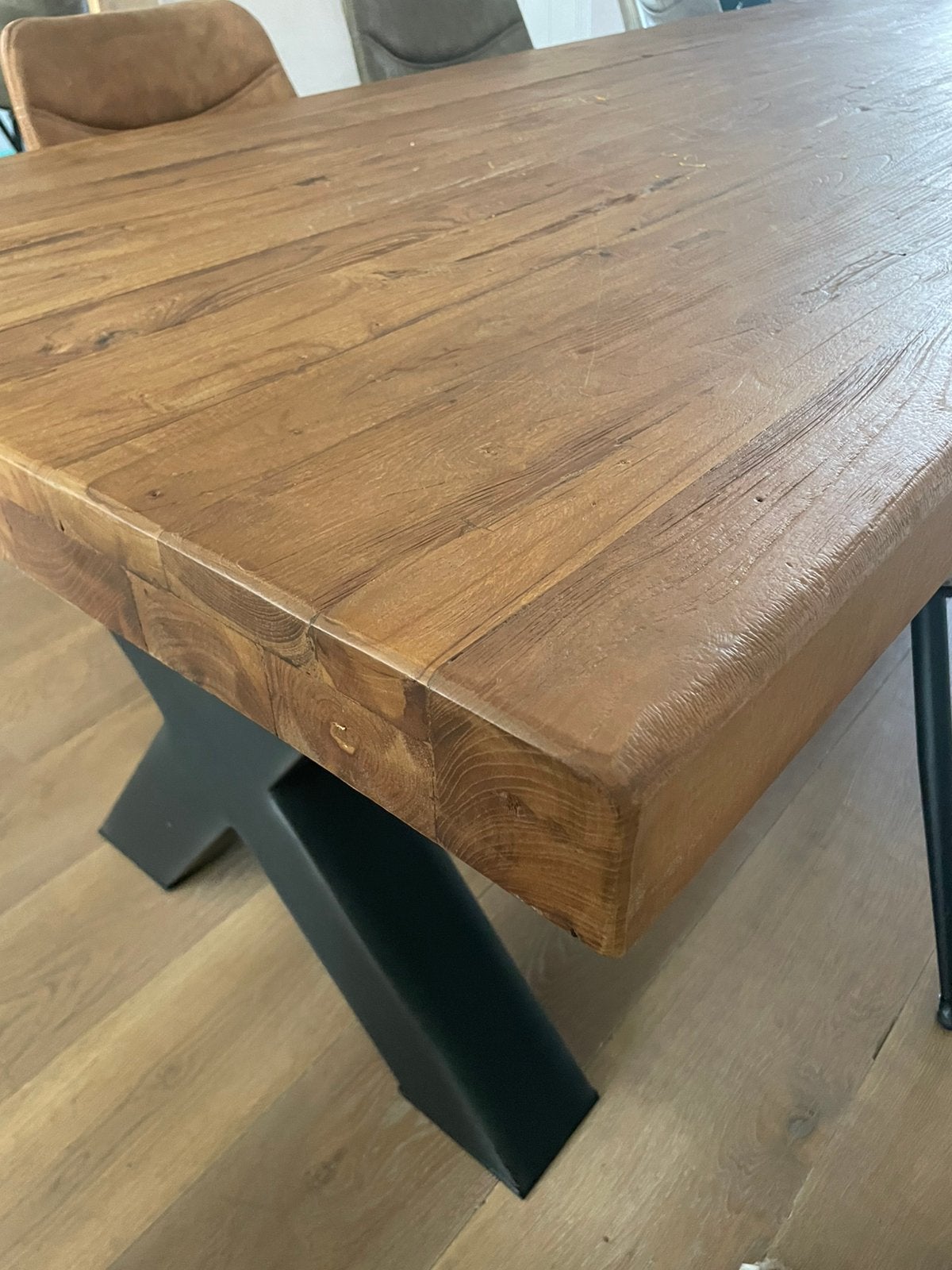 Eettafel teakhout, Huis en Inrichting, Tafels | Eettafels, Ophalen, Teakhout, 200 cm of meer, 50 tot 100 cm