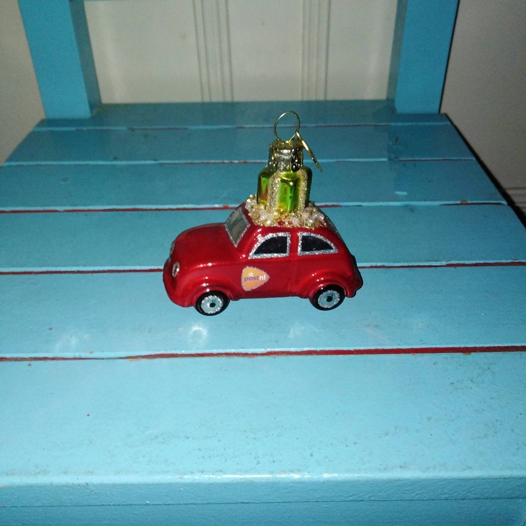 2 Kerstornamenten PostNL auto en cadeau - Vondel, Ophalen, Zo goed als nieuw