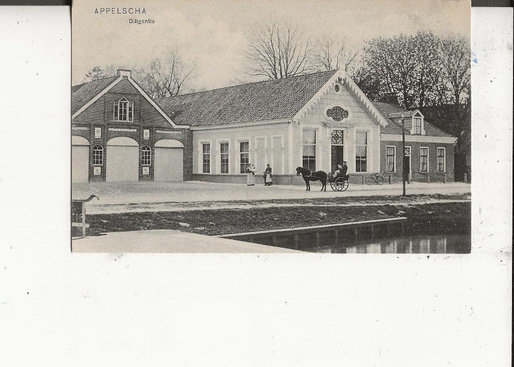 Appelscha Diligentia met Koets R Lammers, Ophalen of Verzenden, Voor 1920, Ongelopen, Friesland