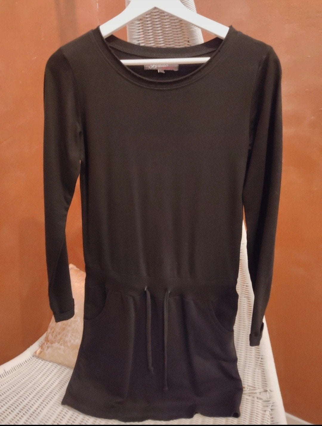 Basic Equipment - Sweater jurk zwart - mt s, Verzenden, Basic Equipment, Zwart, Zo goed als nieuw