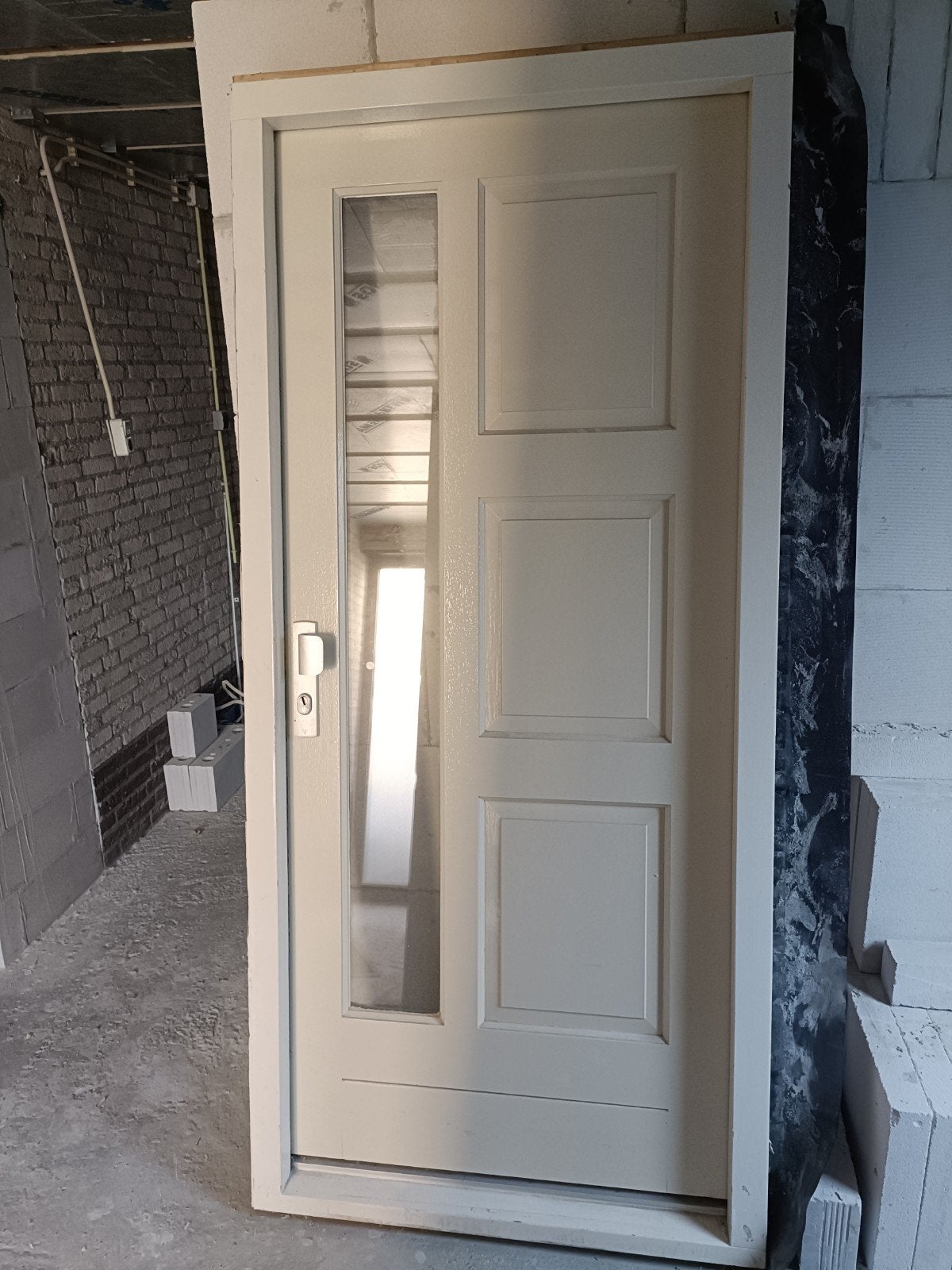 voordeur met glas en panelen incl.kozijn, 215 cm of meer, Glas, Ophalen, 100 tot 120 cm