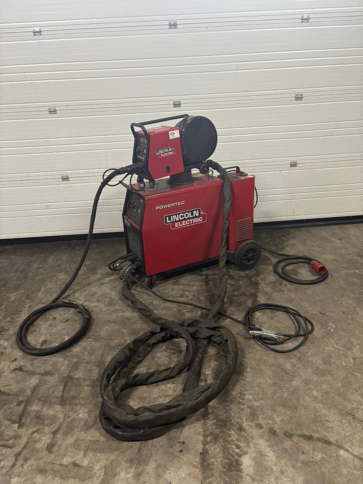 Lincoln Electric MIG MAG 505s Powertec, watergekoeld, Ophalen, Zo goed als nieuw, 250 ampère of meer, Co2
