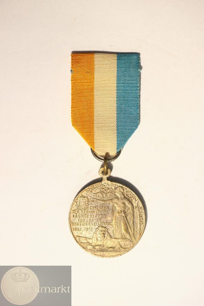 NL - Draagpenning 1913 - Eeuwfeest NL Onafhankelijkheid, Ophalen of Verzenden, Overige materialen, Nederland