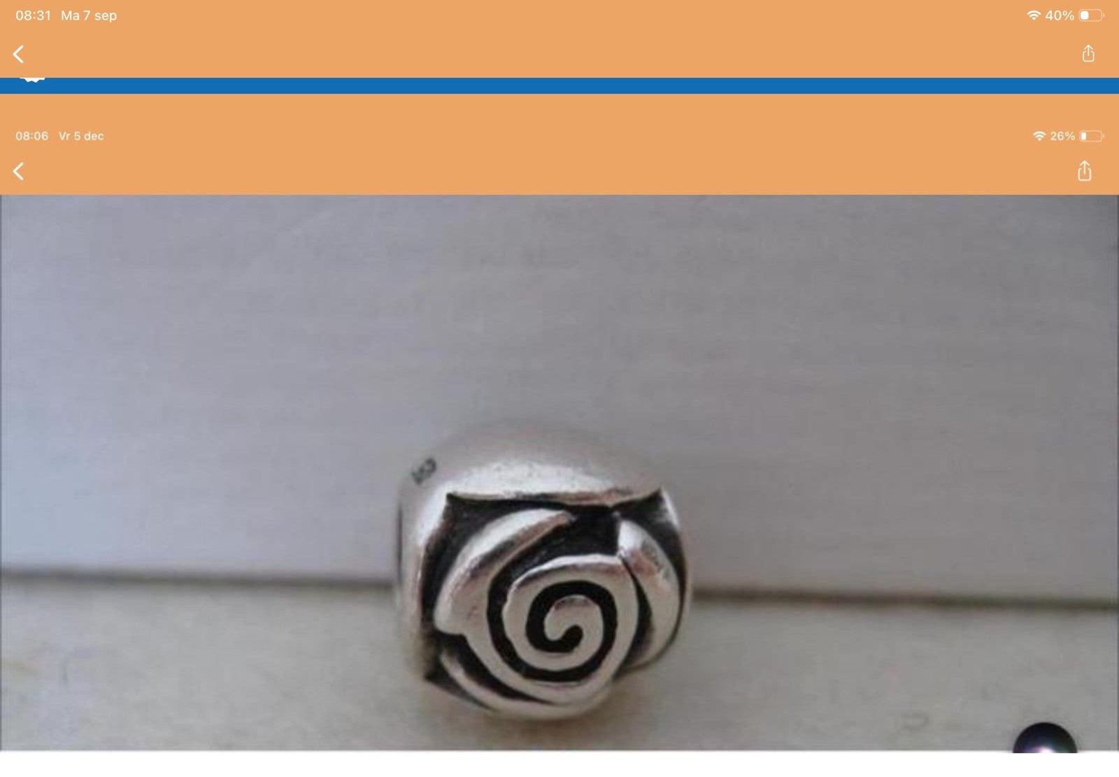 Pandora  Bedel Roos, Ophalen of Verzenden, Zo goed als nieuw, Zilver, Pandora