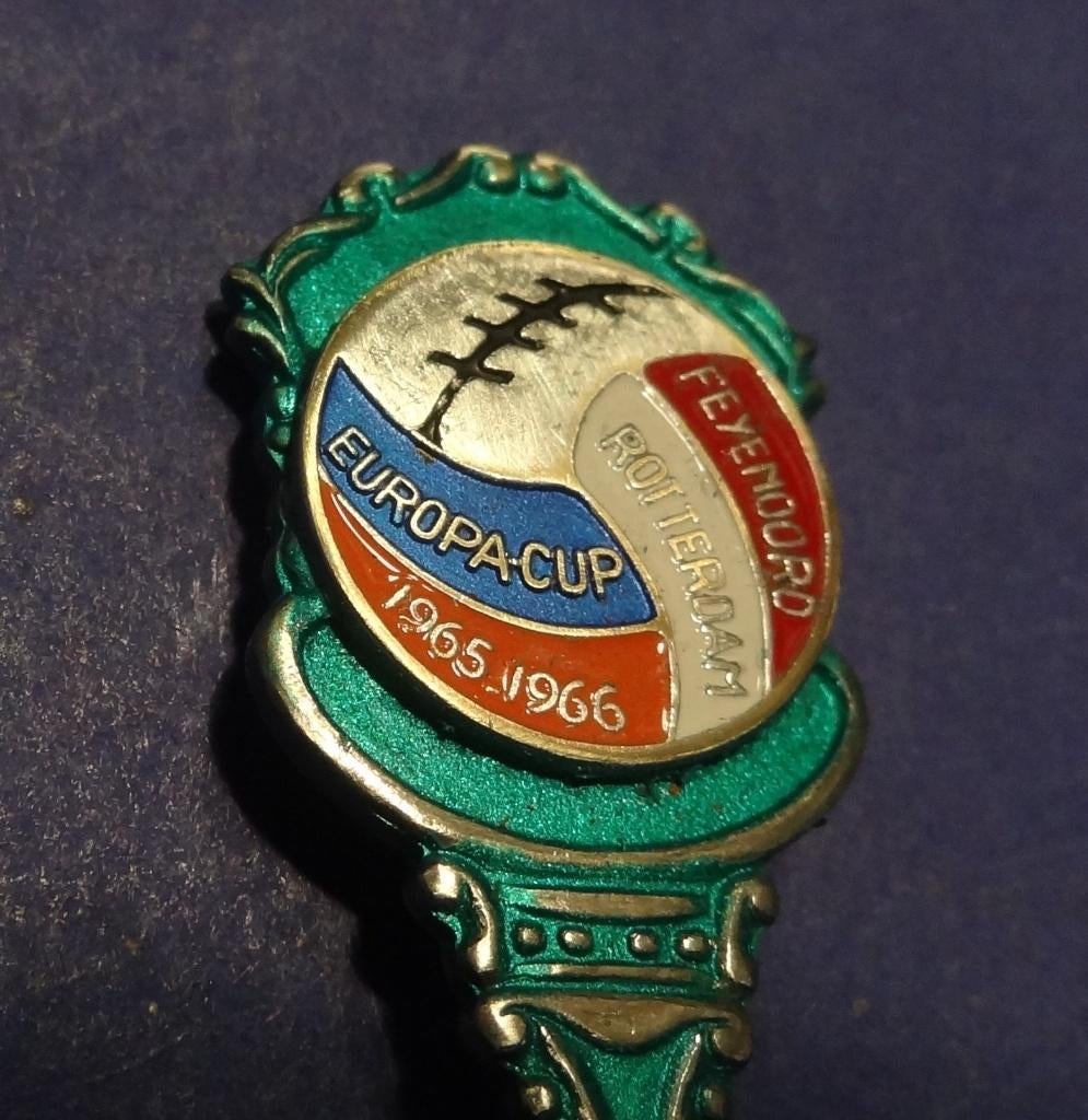 Feyenoord Voetbal Thee Lepel 1965 - 1966 Europa cup, Verzenden, Gebruikt, Feyenoord, Overige typen