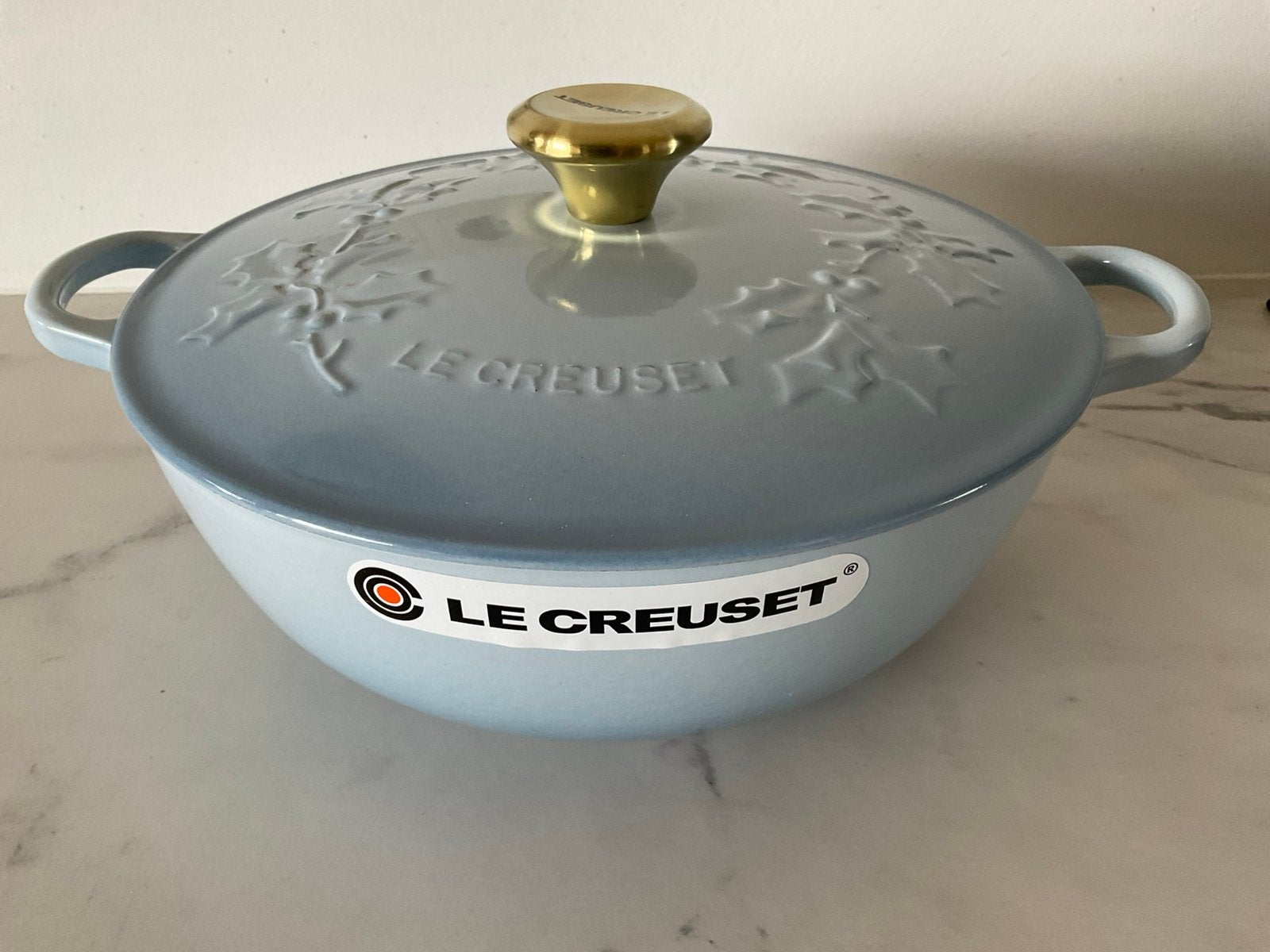 Le Creuset 26 cm holly pan, coastal blue, 4,1 lt, nieuw, Huis en Inrichting, Gietijzer, Geschikt voor inductie, Nieuw, Le Creuset