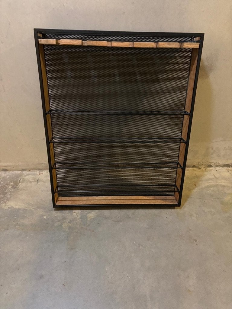 Industrieel wijnrek, Huis en Inrichting, Woonaccessoires | Wijnrekken, Ophalen, Gebruikt, 5 tot 15 flessen, Metaal
