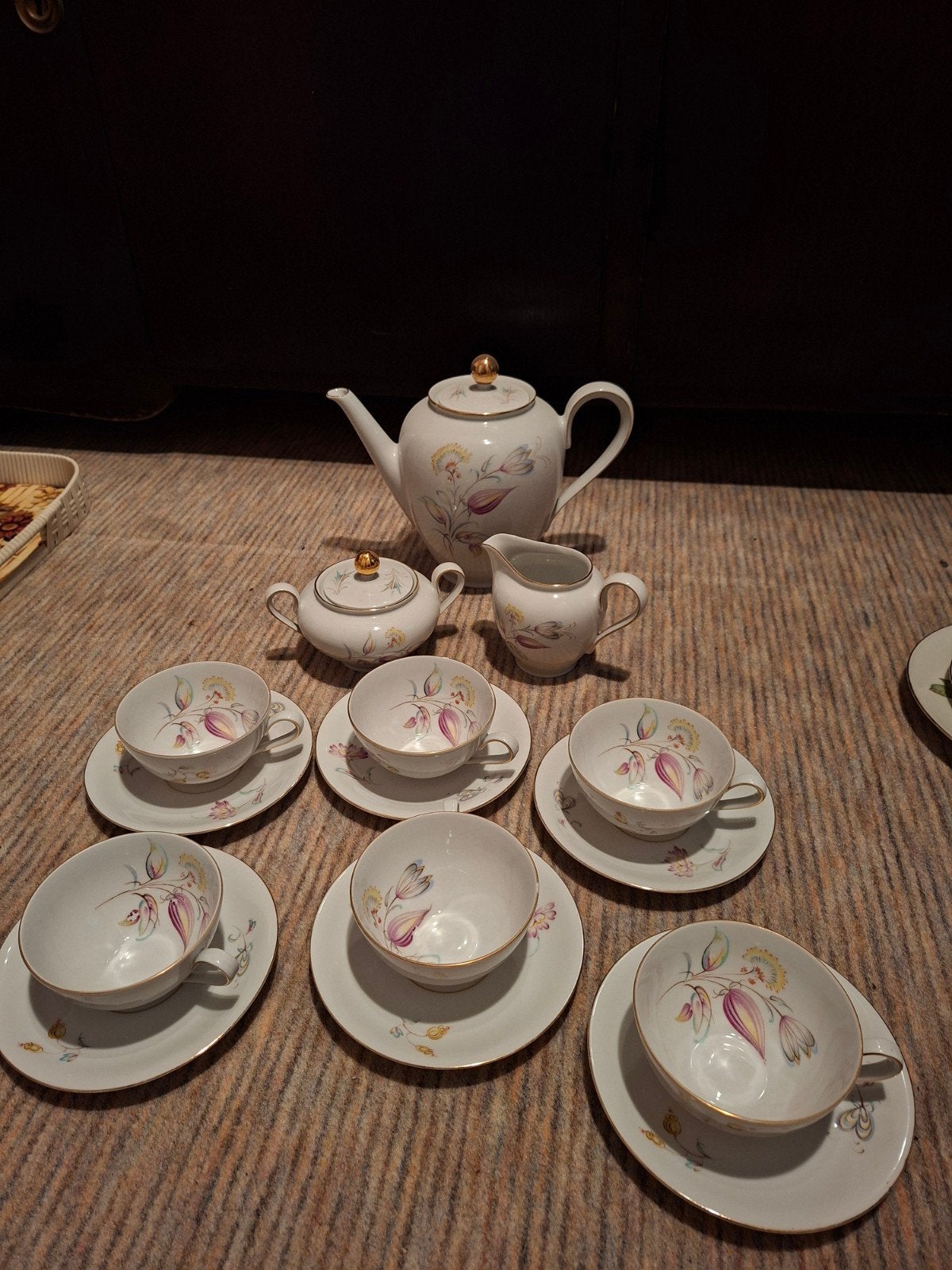 Vintage theeservies van porselein, Bavaria, Antiek en Kunst, Antiek | Servies compleet, Ophalen of Verzenden