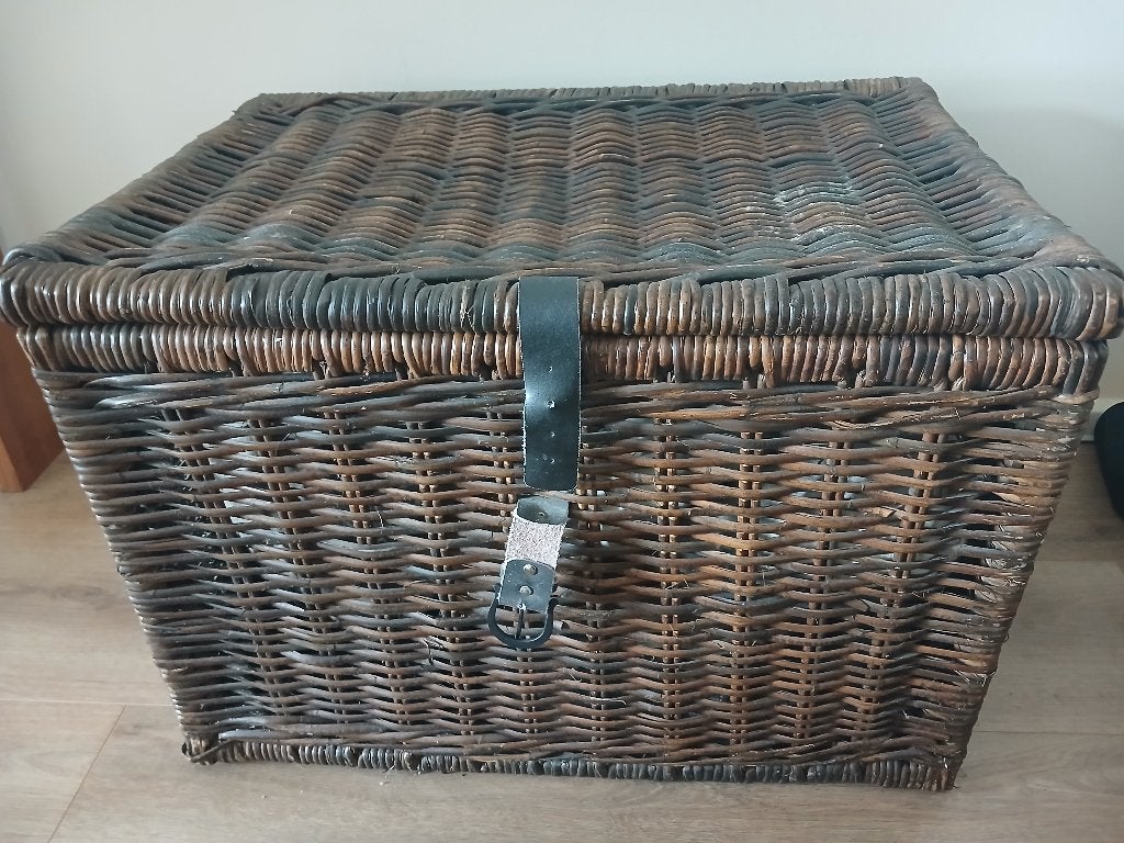 Dekenkist riet, Ophalen, Overige materialen, Gebruikt, 50 tot 100 cm