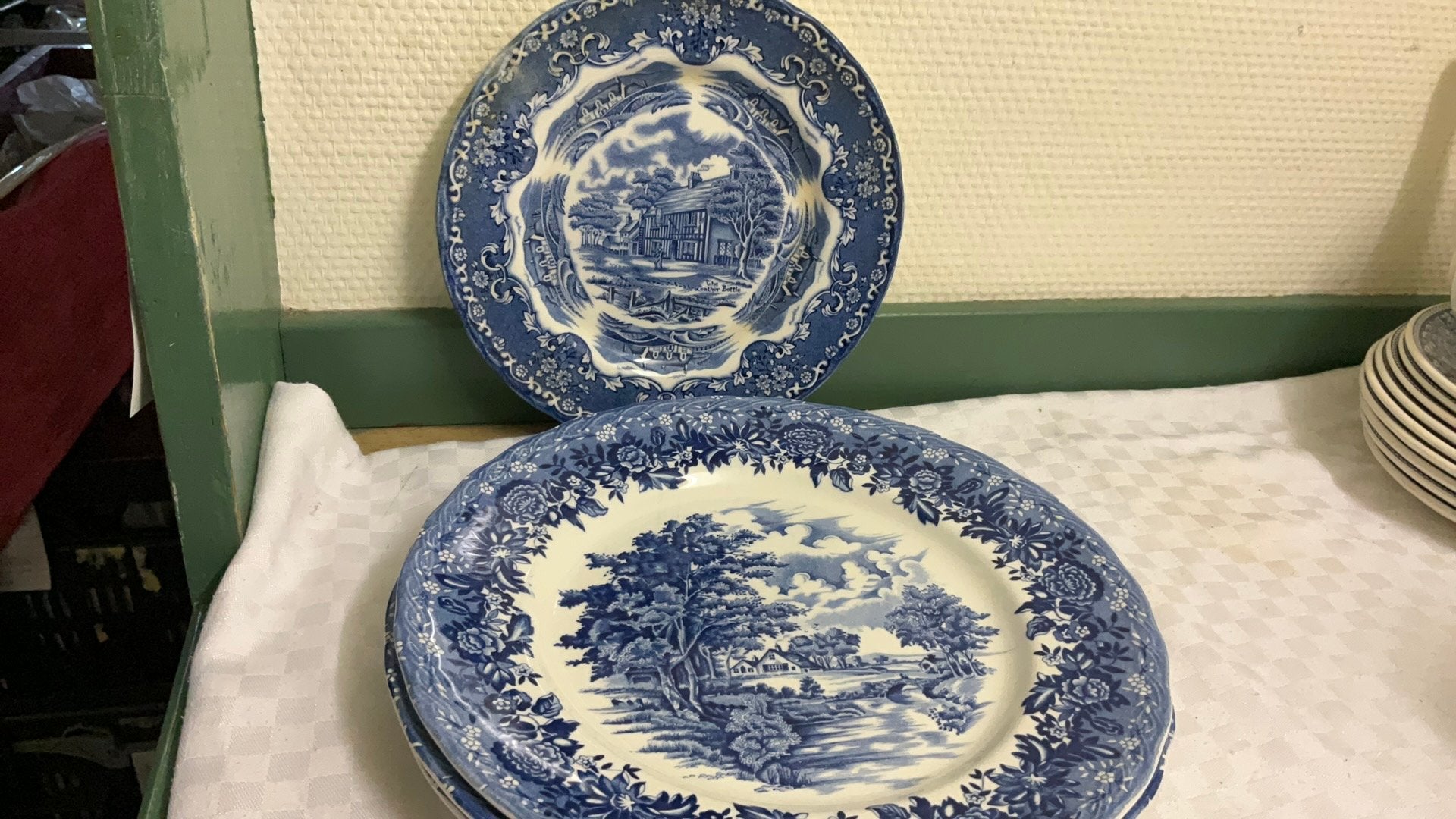 Grindley engeland, blauwe borden country style, vintage, Ophalen of Verzenden, Overige stijlen, Bord(en)