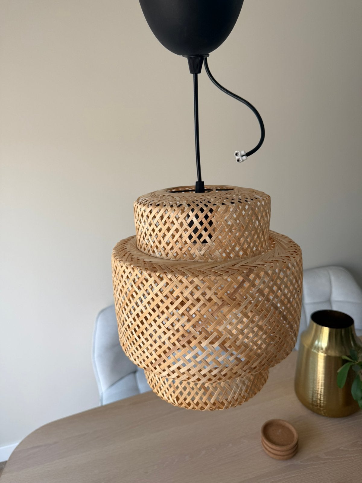 Ikea Sinnerlig 27cm, Ophalen of Verzenden, Zo goed als nieuw, Natuurlijk materiaal, E27 (groot)