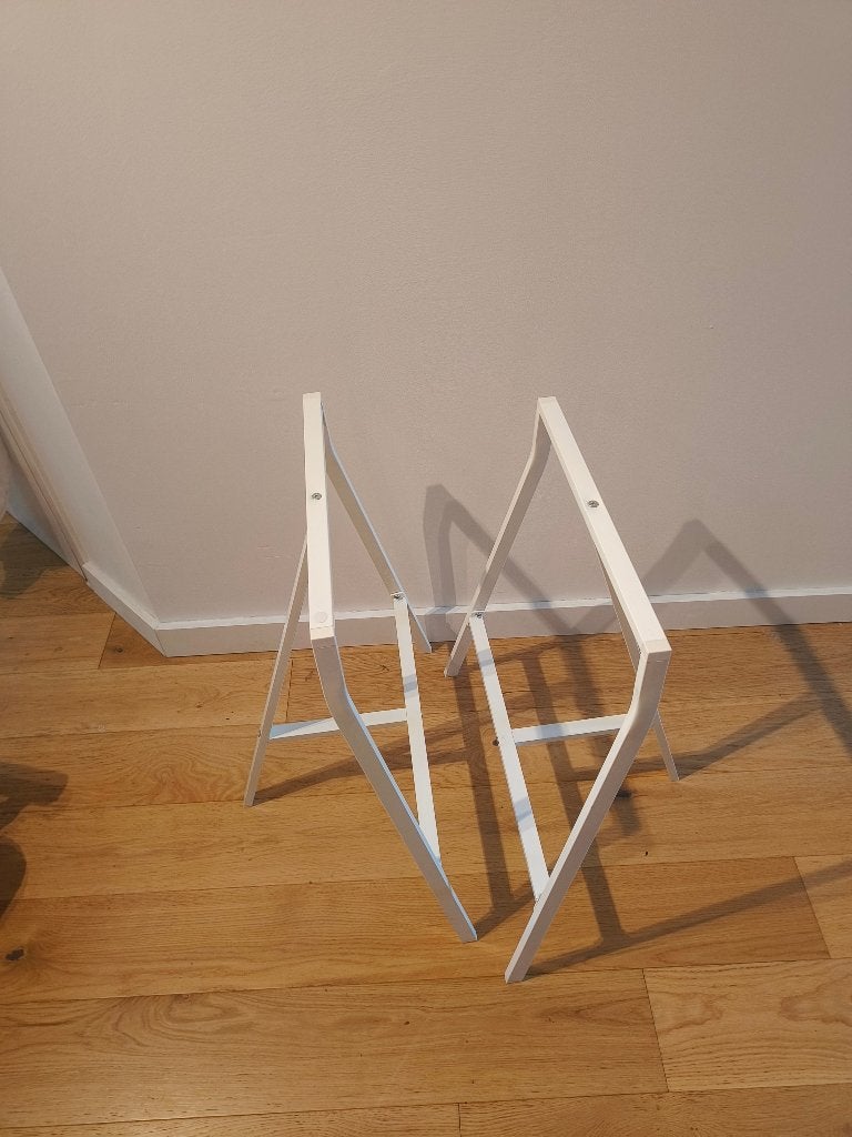 Twee witte schragen Ikea, Ophalen, Gebruikt, 50 tot 100 cm, 50 tot 100 cm