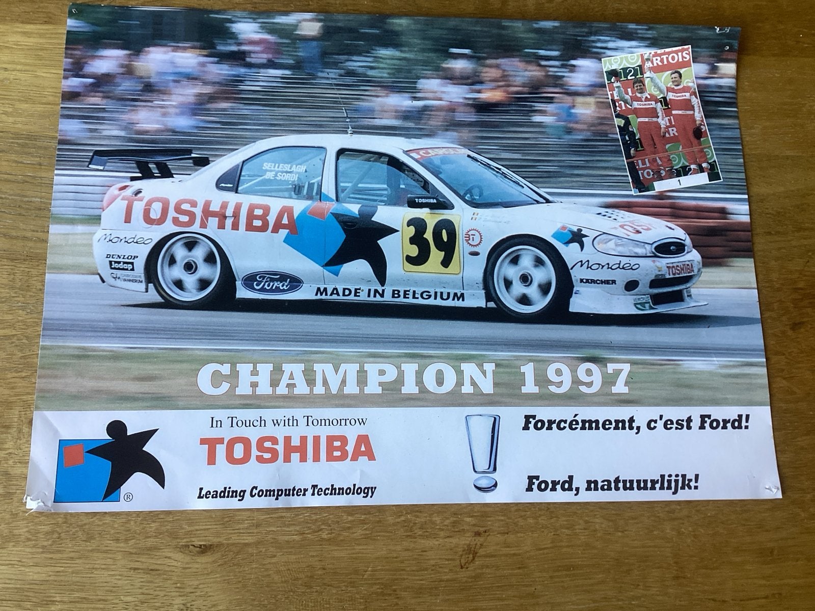 Toshiba Ford Mondeo Champion 1997 Race Poster, Ophalen of Verzenden