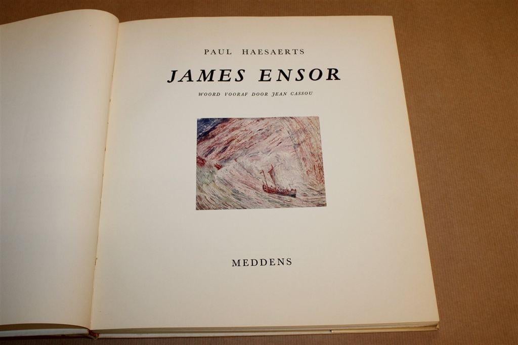 James Ensor — Monografie 50 Kleurenplaten Ingeplakt 1958, Ophalen of Verzenden, Gelezen