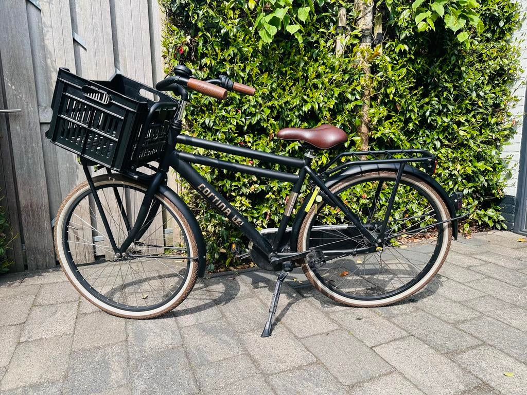 Cortina U4 Transportfiets 26 inch 47 cm zwart, Fietsen en Brommers, Fietsen | Dames | Damesfietsen, Terugtraprem, 47 tot 50 cm