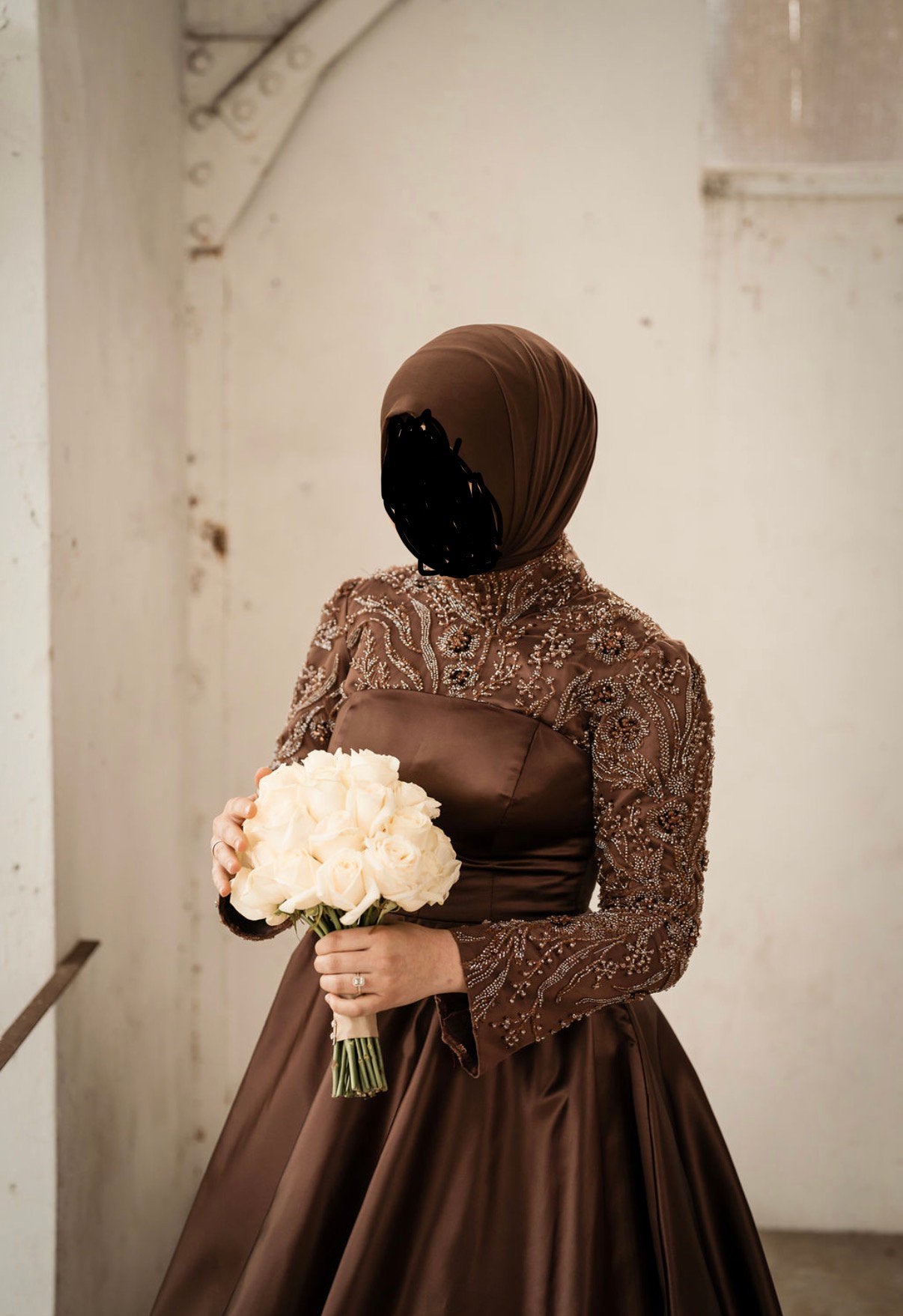 Hennajurk Bruin, Ophalen of Verzenden, Zo goed als nieuw, Bruin, Trouwjurk
