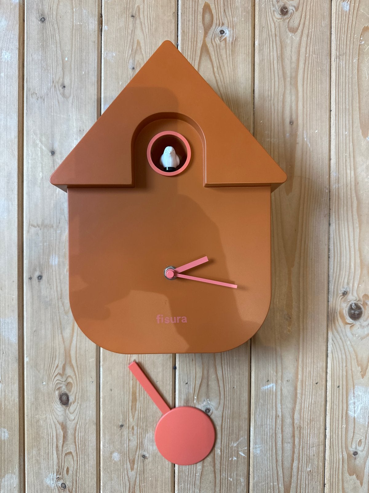 Moderne Koekoeksklok Fisura Oranje, Analoog, Werkt op batterijen, Koekoeksklok, Ophalen of Verzenden
