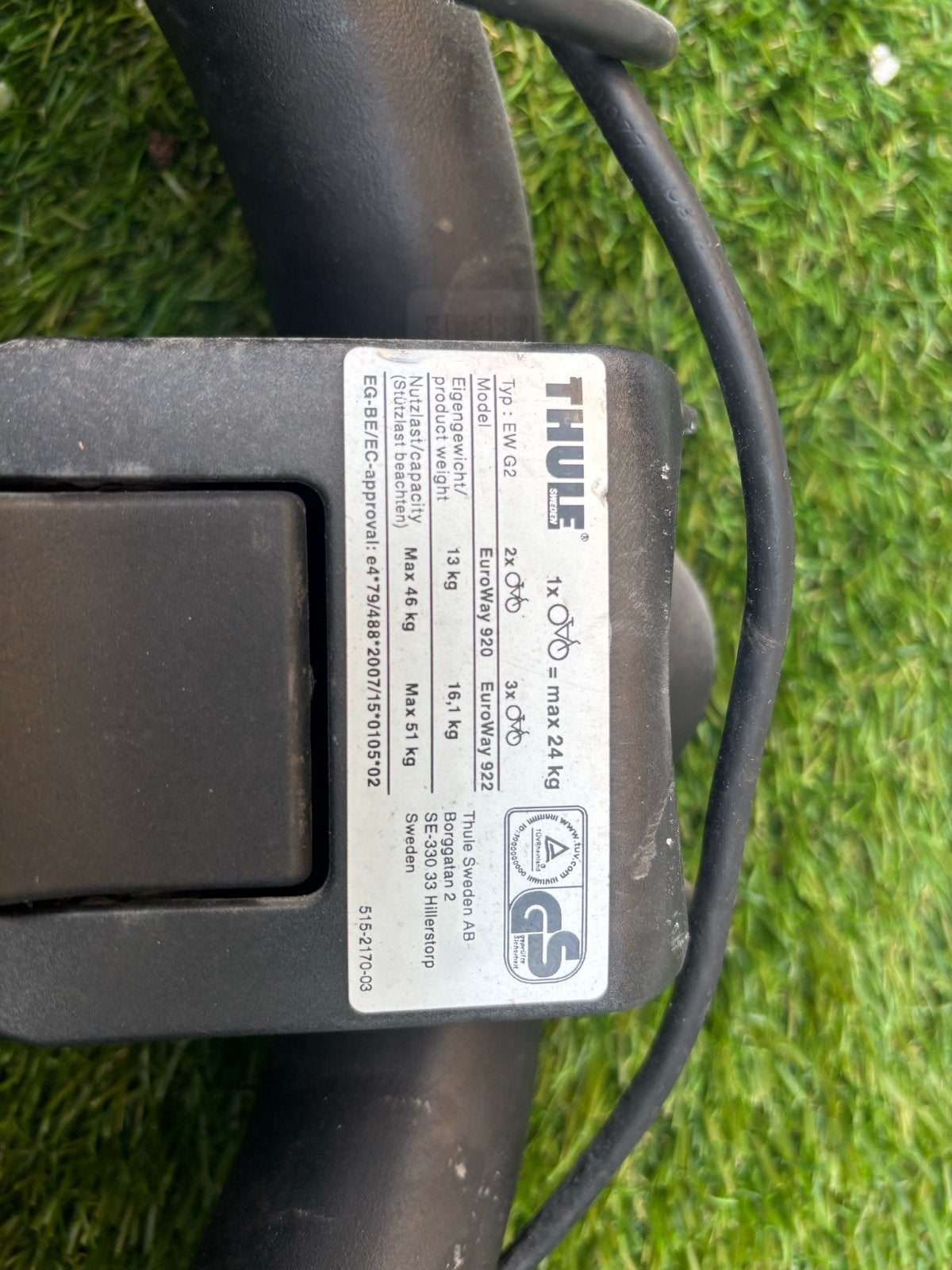 Thule EuroWay G2 920 Fietsendrager voor 2 fietsen, Ophalen, Gebruikt, 2 fietsen, Trekhaakdrager