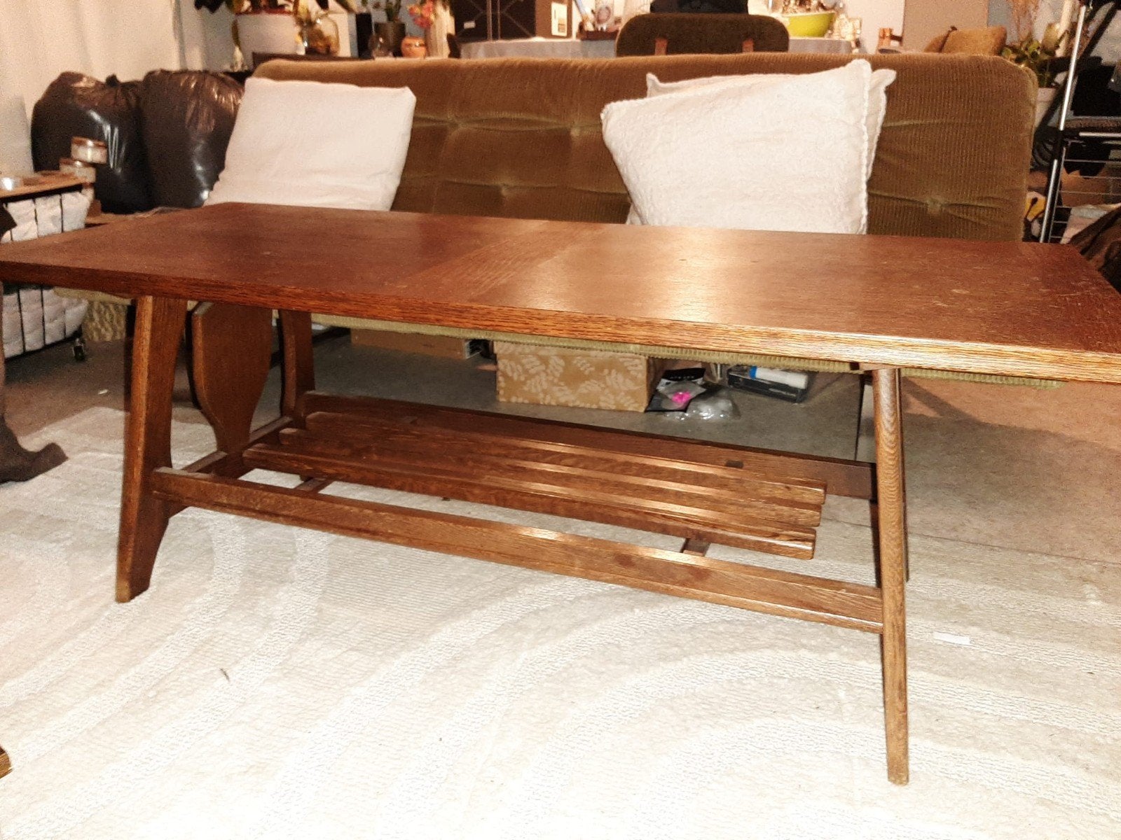 Vintage Retro Salontafel - Uniek Design, Ophalen, Gebruikt, 100 tot 150 cm, Rechthoekig