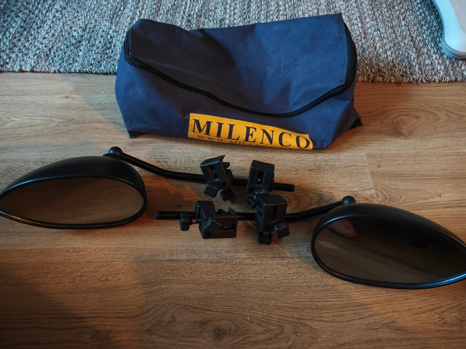 Milenco Aero 3 caravanspiegels met opbergtas, Ophalen of Verzenden, Zo goed als nieuw