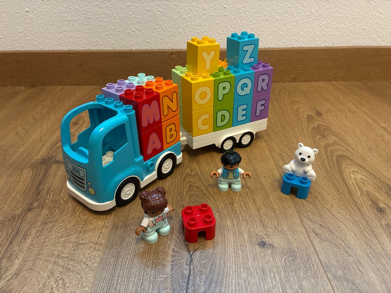 LEGO Duplo 10915 Alfabet Vrachtwagen, Ophalen, Zo goed als nieuw, Compleet, Duplo