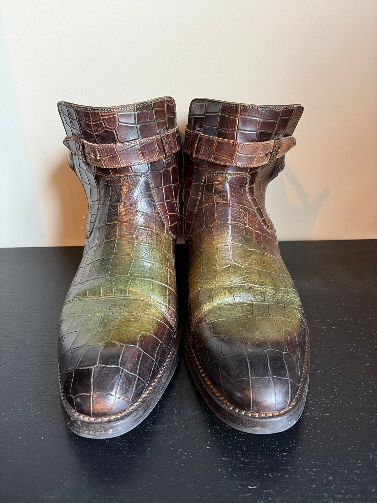 Unieke Harris Chelsea boots bruin/groen - Maat 43, Kleding | Heren, Schoenen, Bruin, Boots, Ophalen of Verzenden, Zo goed als nieuw