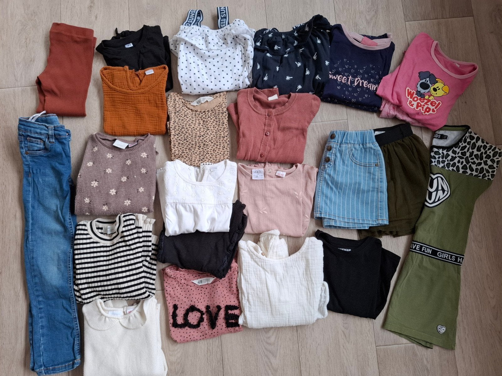 Kledingpakket meisje 22 stuks, maat 110/116 - diverse merken, Ophalen of Verzenden, Zo goed als nieuw, Maat 110