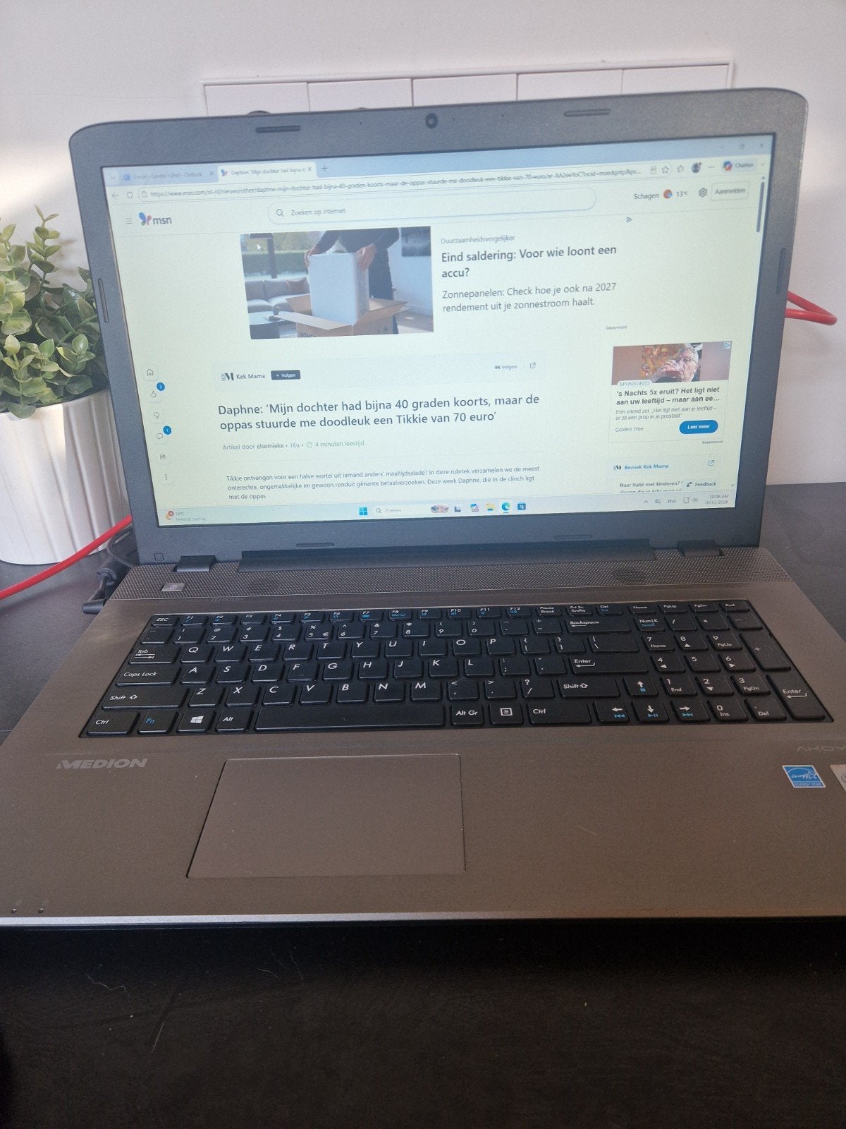 Medion laptop - Intel Core i5, 4GB RAM, 119GB opslag, Intel(R) Core(TM) i5-5200U CPU @ 2.20GHz, Gebruikt, 2 tot 3 Ghz, 119 GB