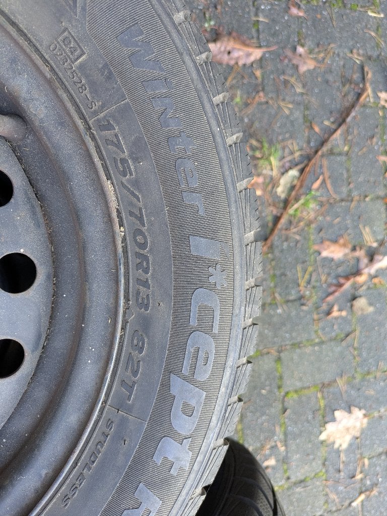 Winterbanden met velg - HANKOOK  (steekmaat 4x100), Ophalen, Gebruikt, 13 inch, 175 mm