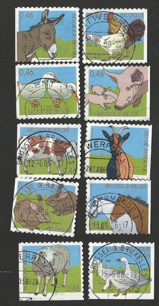 B 46 - Dieren van de boerderij € 1,50, Ophalen of Verzenden, Gestempeld