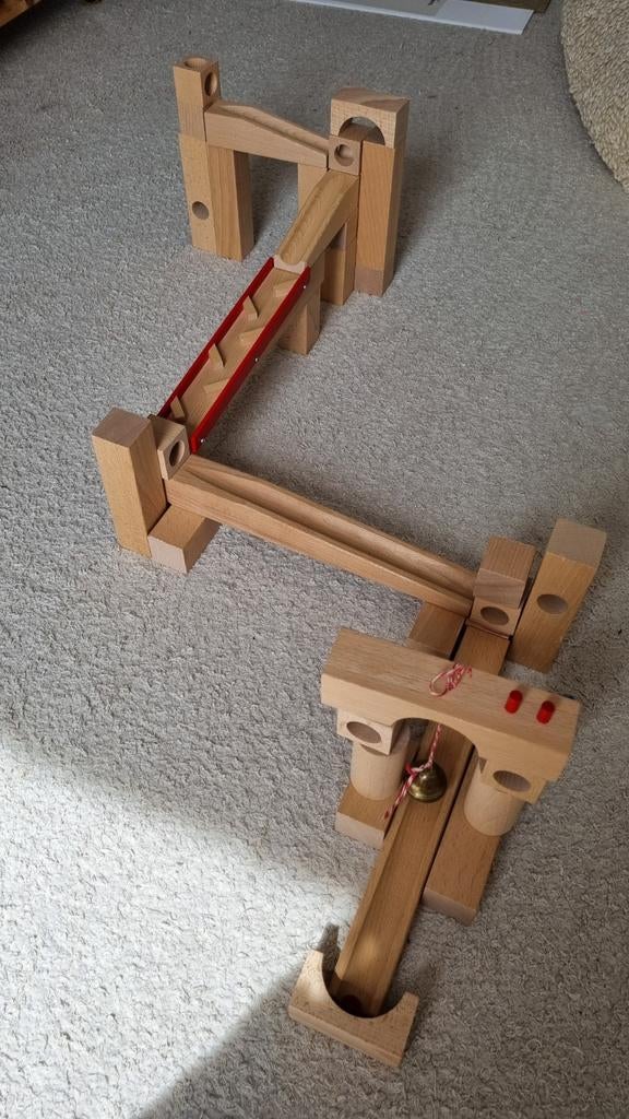 Haba houten knikkerbaan basisset met bel, Ophalen of Verzenden, Zo goed als nieuw, Jongen of Meisje