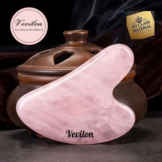 Gua Sha Premium Jade tool Roze-Rose Quartz-100% Natuurlijke, Ophalen of Verzenden, Nieuw, Gehele gezicht, Overige typen