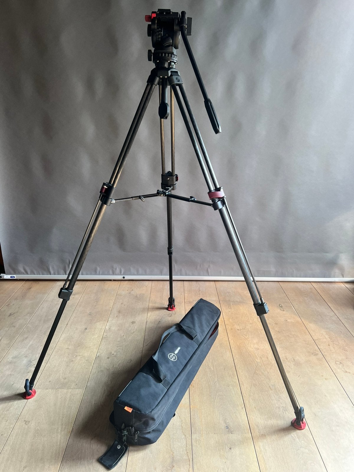 Professionele Sachtler FSB 6 + Speedlock 75 CFCarbon Statief, Ophalen, Gebruikt, Driepoot, Vloeistofkop