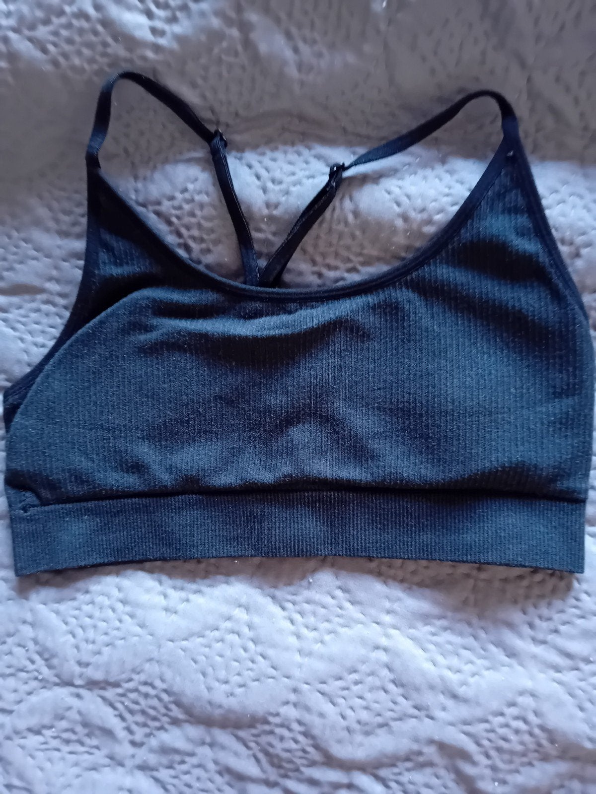 Sport BH geribbelde stof, pads, verstelbare bandjes, maat S, Kleding | Dames, Zwart, Overige typen, Ophalen of Verzenden, Zo goed als nieuw