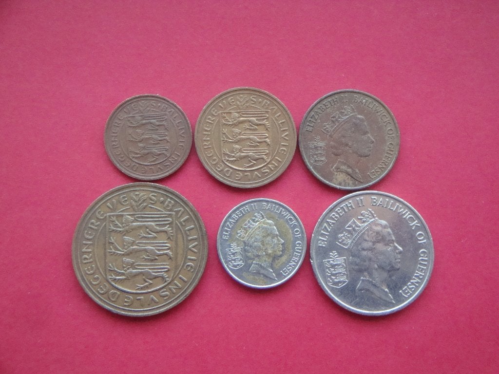 Guernsey setje munten ½, 1, 2, 5 en 10 Pence 1956 / 1992., Verzenden, Overige landen, Setje
