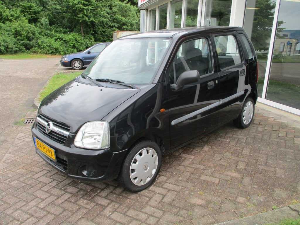 Opel Agila 1.2-16V Essentia Kilometerstand Nap! (bj 2004), Voorwielaandrijving, Stof, Zwart, Zwart