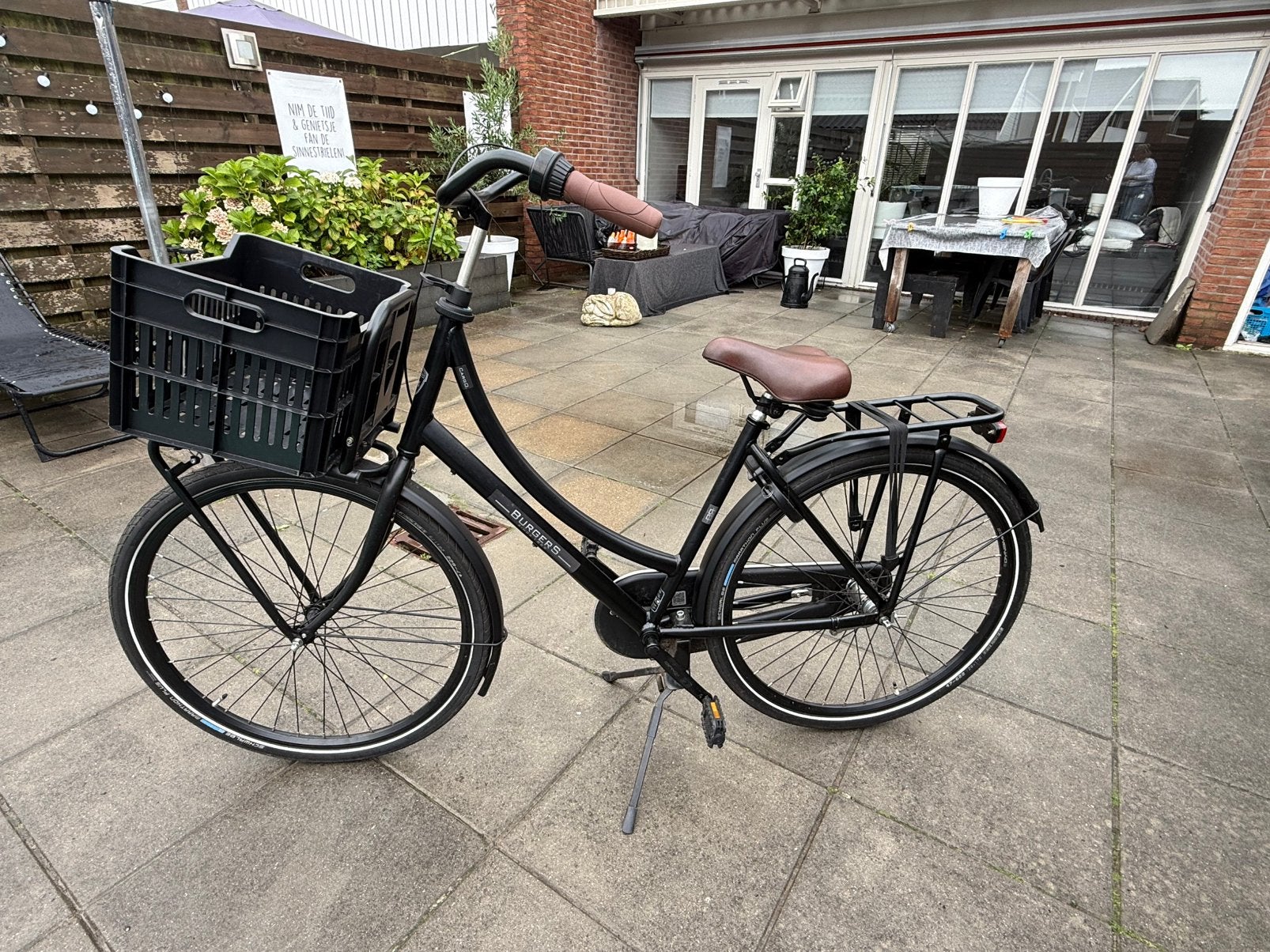 Prachtige Mat Zwarte Burgers fiets, Ophalen, Terugtraprem, 47 tot 50 cm, Versnellingen