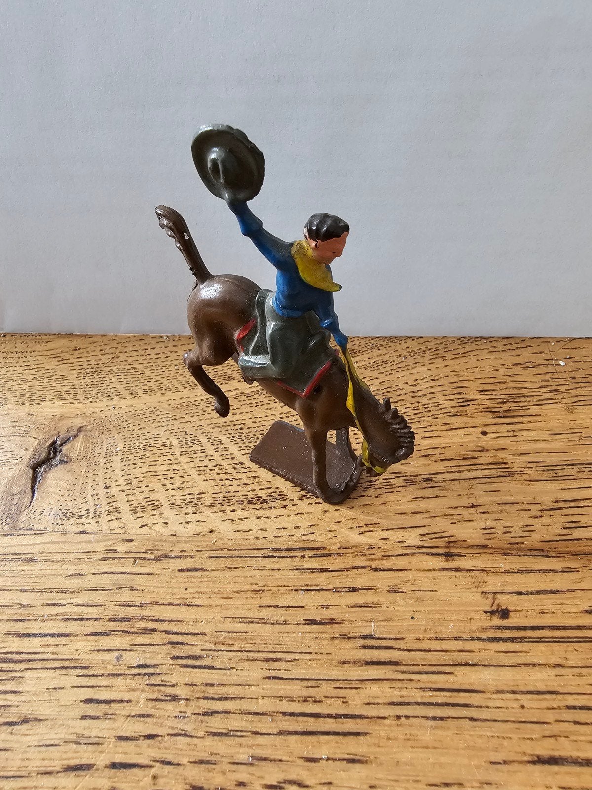 Vintage Cowboy op Steigerend Paard Figuur, Verzamelen, Ophalen of Verzenden, Gebruikt