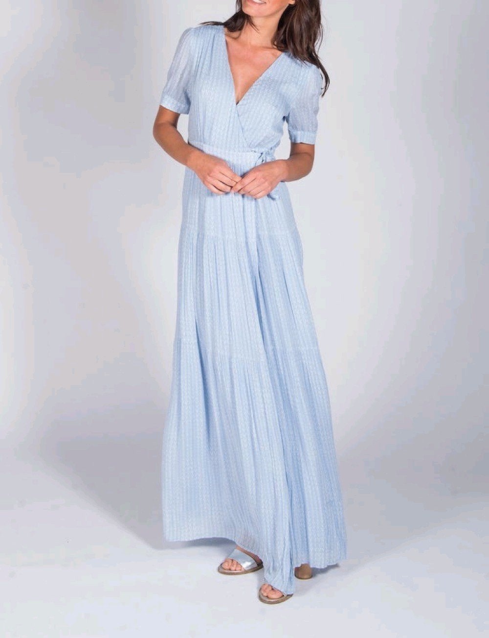 Ba&sh Maxi Jurk Lichtblauw S/XS, Blauw, Ophalen of Verzenden, Zo goed als nieuw, Ba&sh