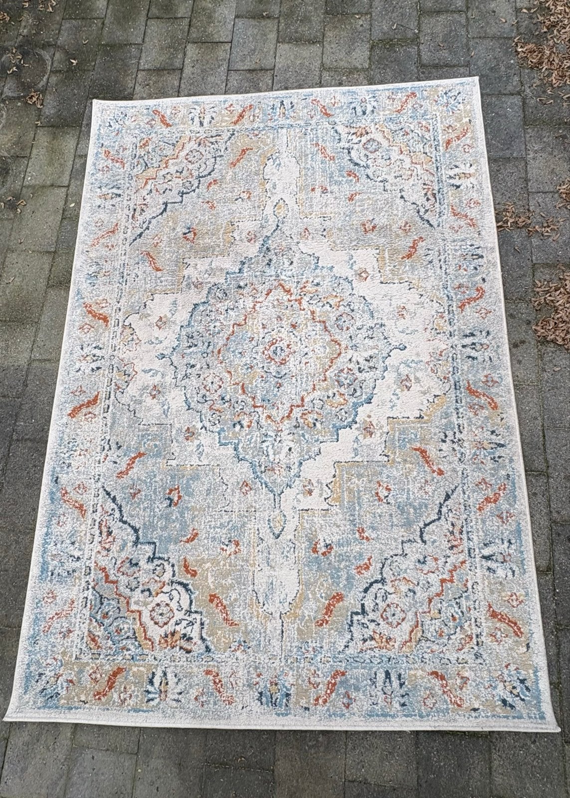 IKEA ONSEVIG Vloerkleed, laagpolig, veelkleurig, Ophalen, Blauw, 150 tot 200 cm, 200 cm of meer