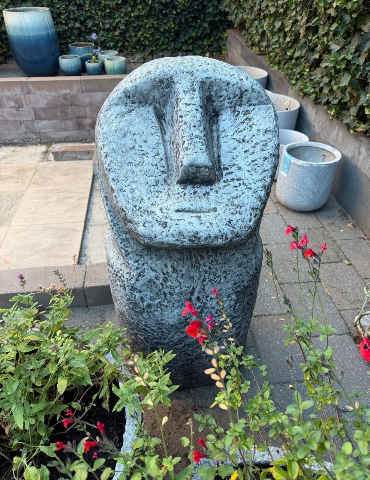 Grote Moai Paasbeeld Tuinbeeld Paaseiland Beeld, Ophalen, Zo goed als nieuw, Steen, Abstract beeld