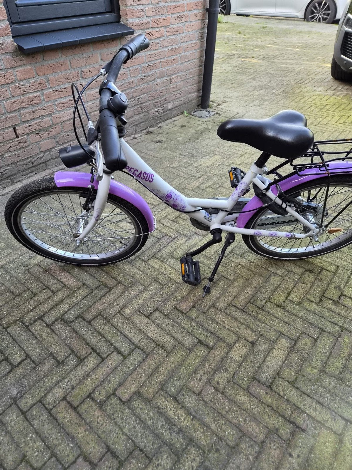 Pegasus kinderfiets 20 inch - Wit/Paars, Ophalen, Gebruikt, 20 inch of meer
