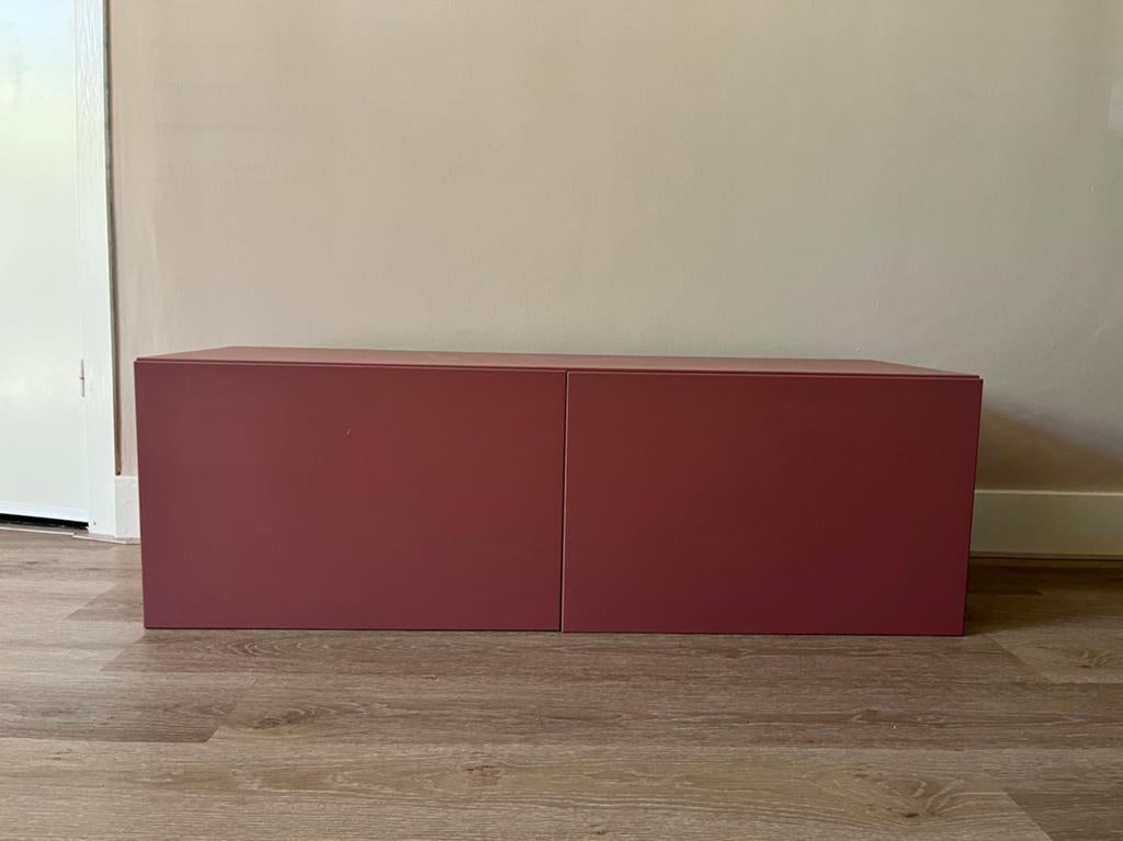 Besta tv-meubel geschilderd in kleur Famous Rouge Lab paint, Ophalen, Gebruikt, 100 tot 150 cm, Minder dan 100 cm