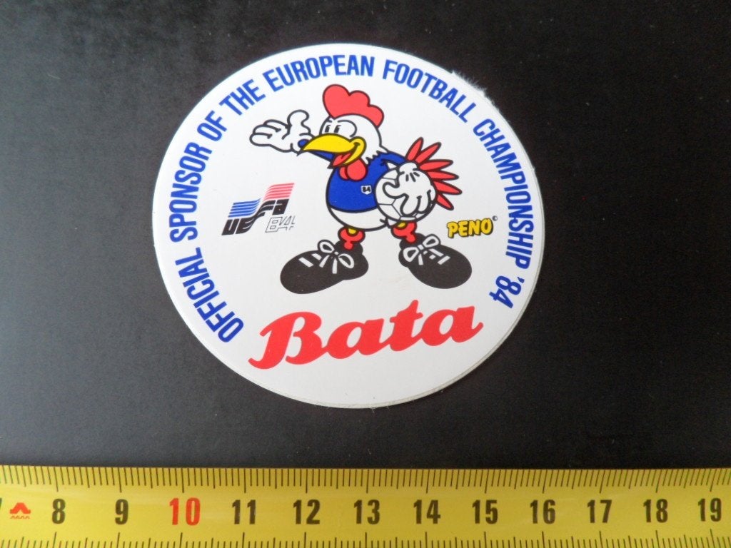 sticker mascotte haan PENO bata voetbal EK uefa 1984, Ophalen, Zo goed als nieuw