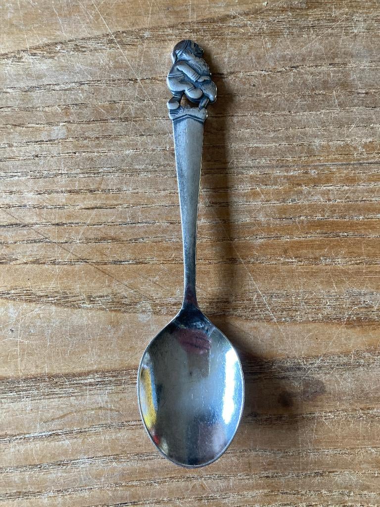 Vintage verzilverde kinderlepel Keltum kabouter, Antiek en Kunst, Antiek | Bestek, Ophalen of Verzenden
