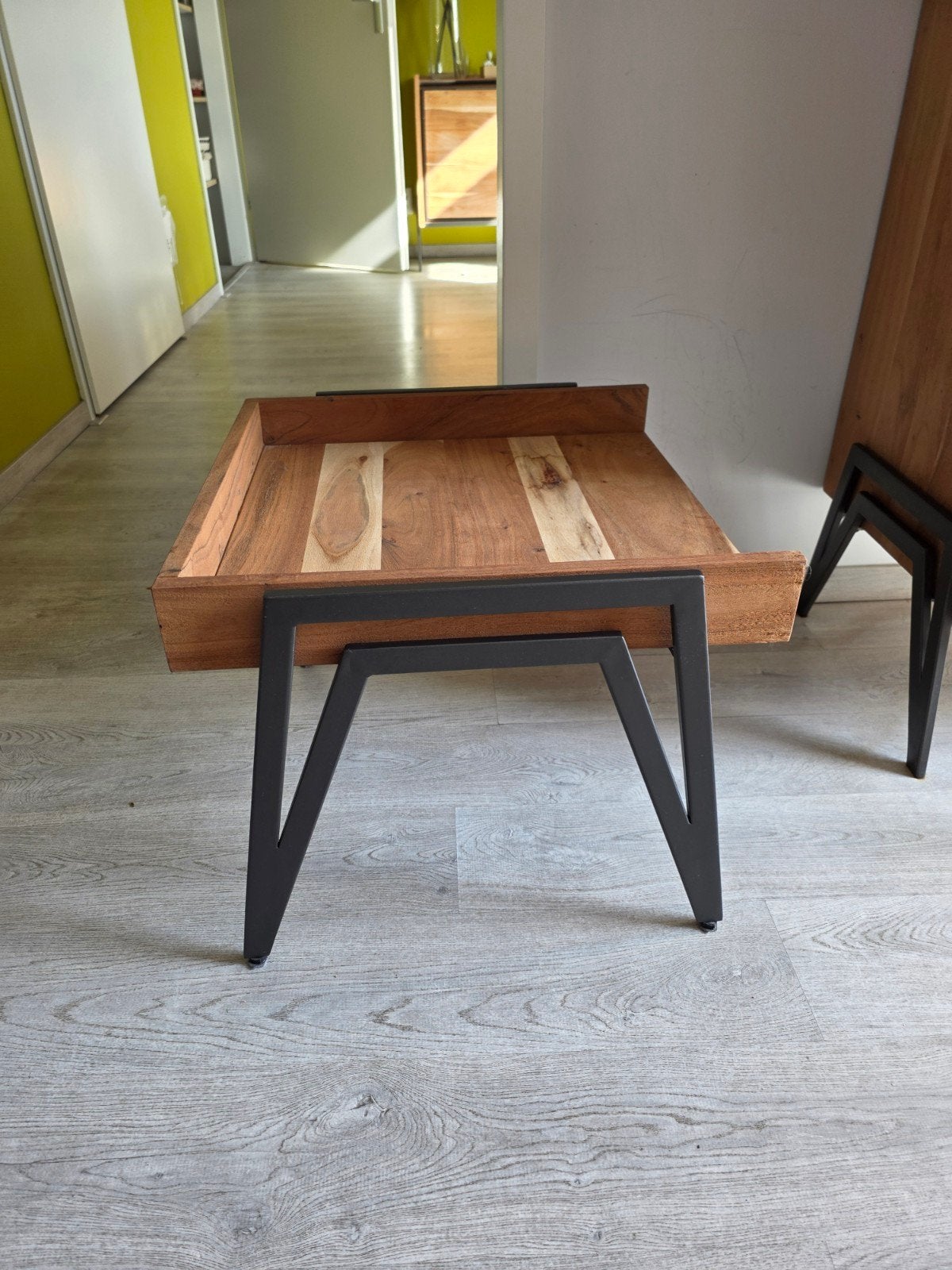 Habufa Teak Bijzettafel - 50x50x40 cm, Huis en Inrichting, Ophalen, Minder dan 45 cm, Minder dan 55 cm, Gebruikt
